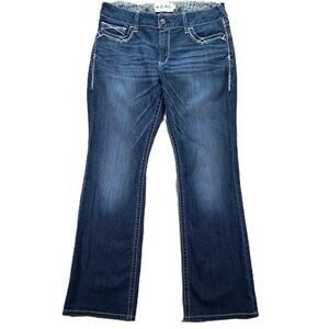 Ariat REAL Jean Women 35x33, Tag 33R Blue Boot Cut Mid Rise Stretch 10017510